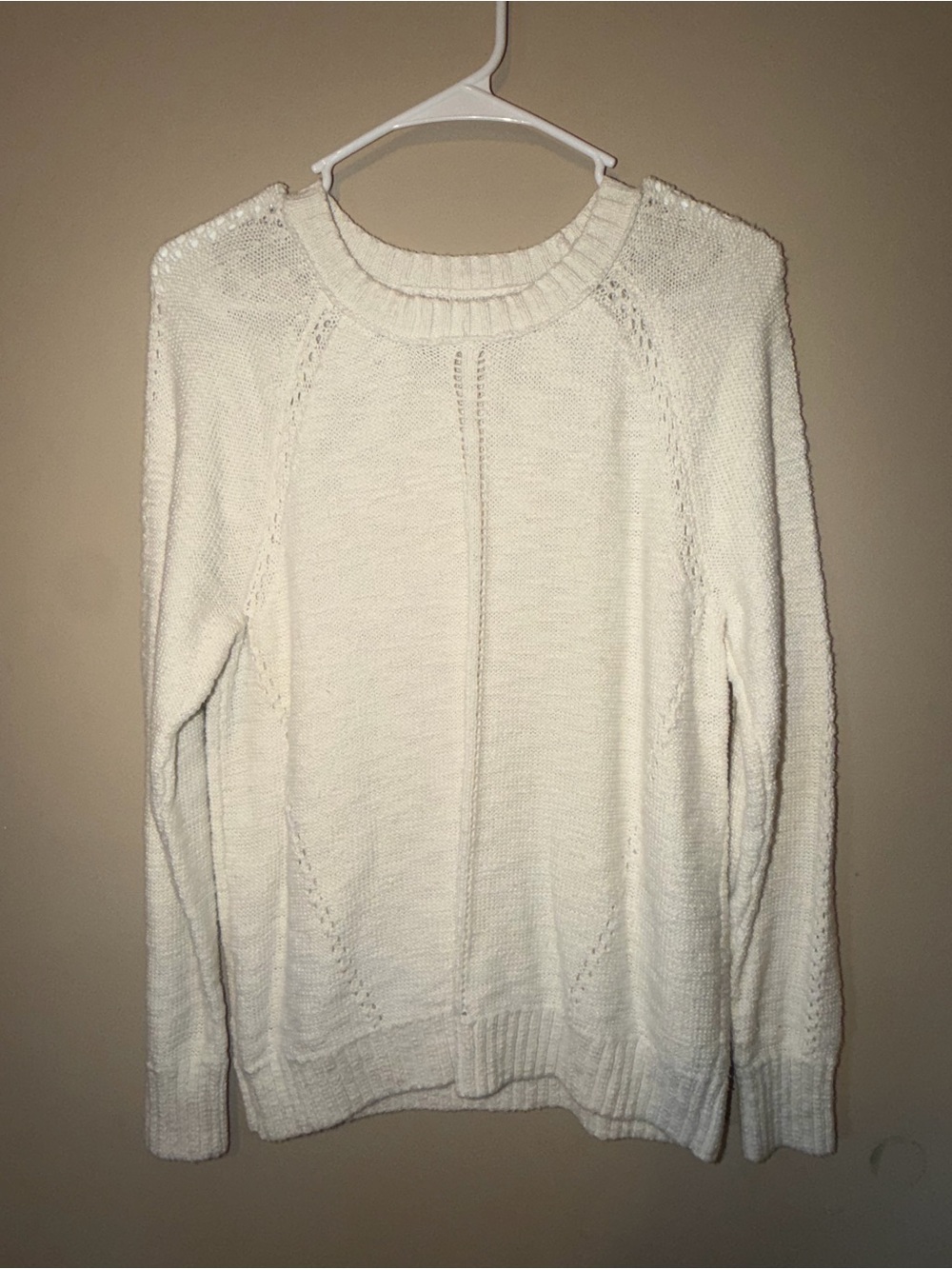 LOFT Cream Crewneck Pullover Sweater